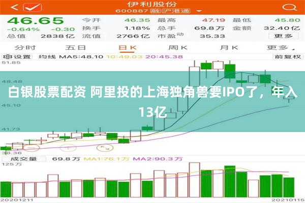 白银股票配资 阿里投的上海独角兽要IPO了，年入13亿